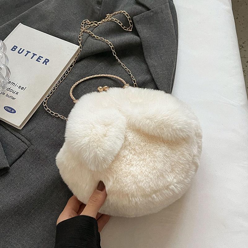 

Осенне-зимняя плюшевая сумка женская, новая стильная меховая сумка через плечо женская, симпатичная мягкая сумка через плечо с цепочкой для женщин