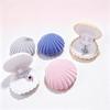 Muschelförmiges Design Muschelförmige Schmuckschatulle Flanellfutter Ring Ohrring Vitrine Hochzeitsgeschenk