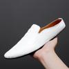 Halvskor för män 2025 Lädertofflor Lyxiga designermockasiner Tofflor Män Vardagsskor Flats Körskor Promenadskor Herrtofflor