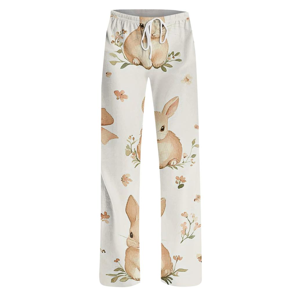 Women's Fashion Loose Casual Easter Printed Casual Pants