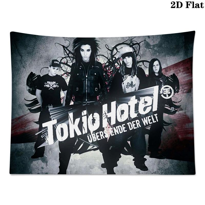 Tokio Hotel Wall Tapestry Aesthetic Wall Hanging Printed Fabric Blanket Decorative Tapestries for Bedroom Living Room Home Decor