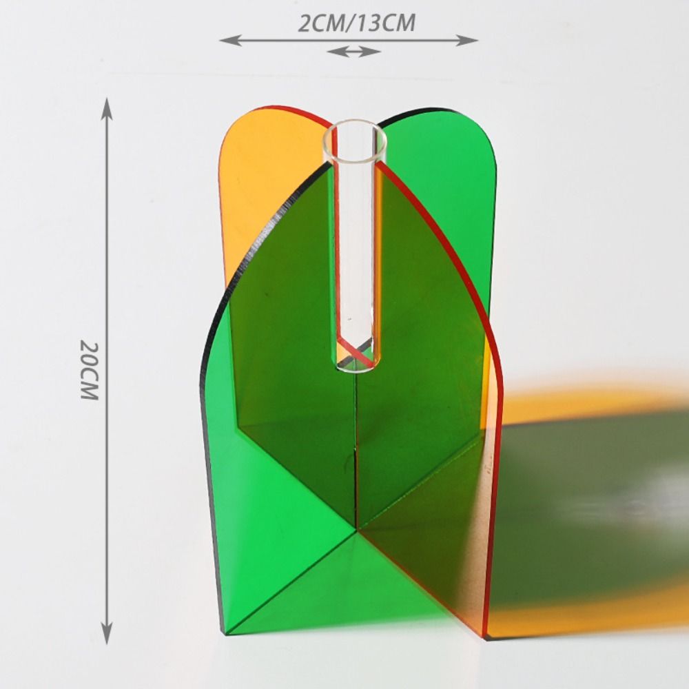 Art Geometric Acrylic Vase INS Dried Flowers Container Durable Flower Vase  Home Office