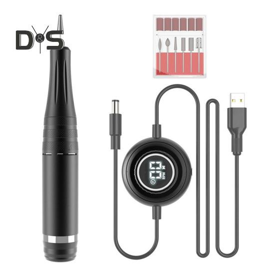 

Электрическая машинка для полировки ногтей с 6 насадками USB маникюрный инструмент для ногтей на руках и ногах высокоскоростная машинка для ногтей 35000 об/мин для домашнего и салонного использования чёрный