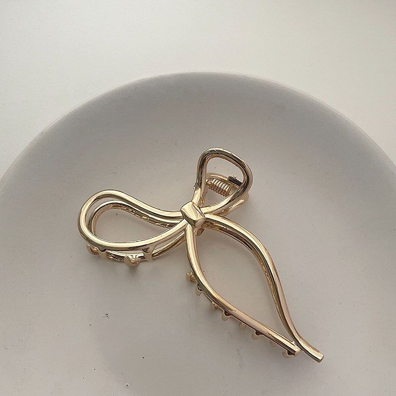 

1pcs Alloy Bow Hair Claw Large Size Metal Shark Clip Hair Clamps Grab Women Hair Accessories