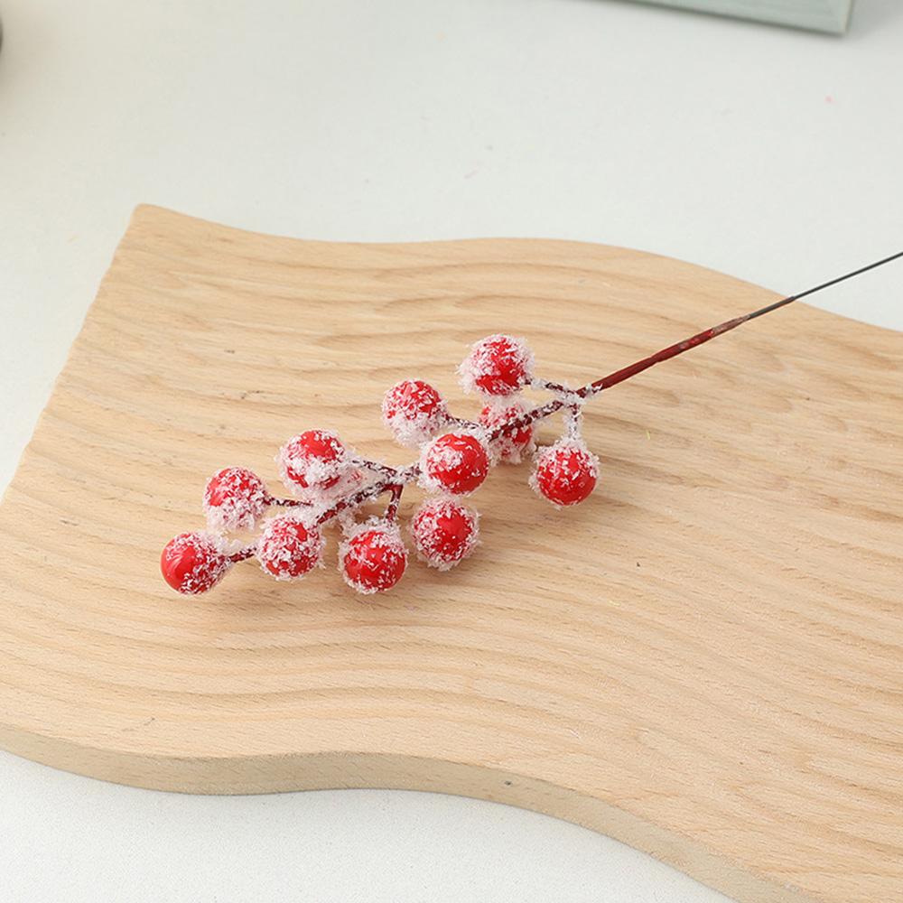 Christmas Tree Decorations 20Pc Artificial Red Berry Branch with Snow Frosted Effect for DIY Xmas Craft Home Holiday Decor
