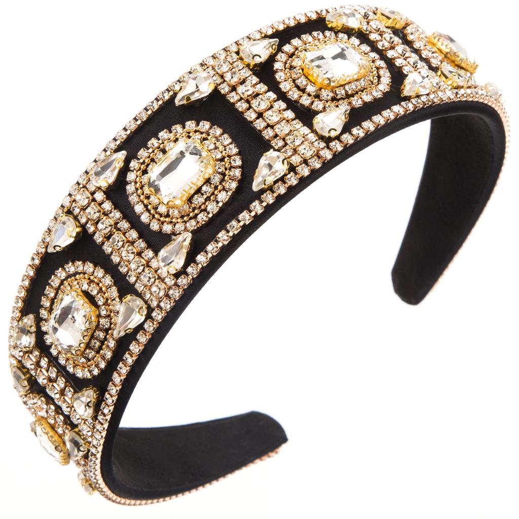 New Bright Heavy Industry Baroque Colorful Crystals Headband Women's High Quality Retro Dance Club Hair Accessories