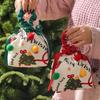 Christmas Gift Bags Cartoon Candy Bag with Bow Biscuits Apple Packaging Box Children's Drawstring Pouch Party Supplies Storage