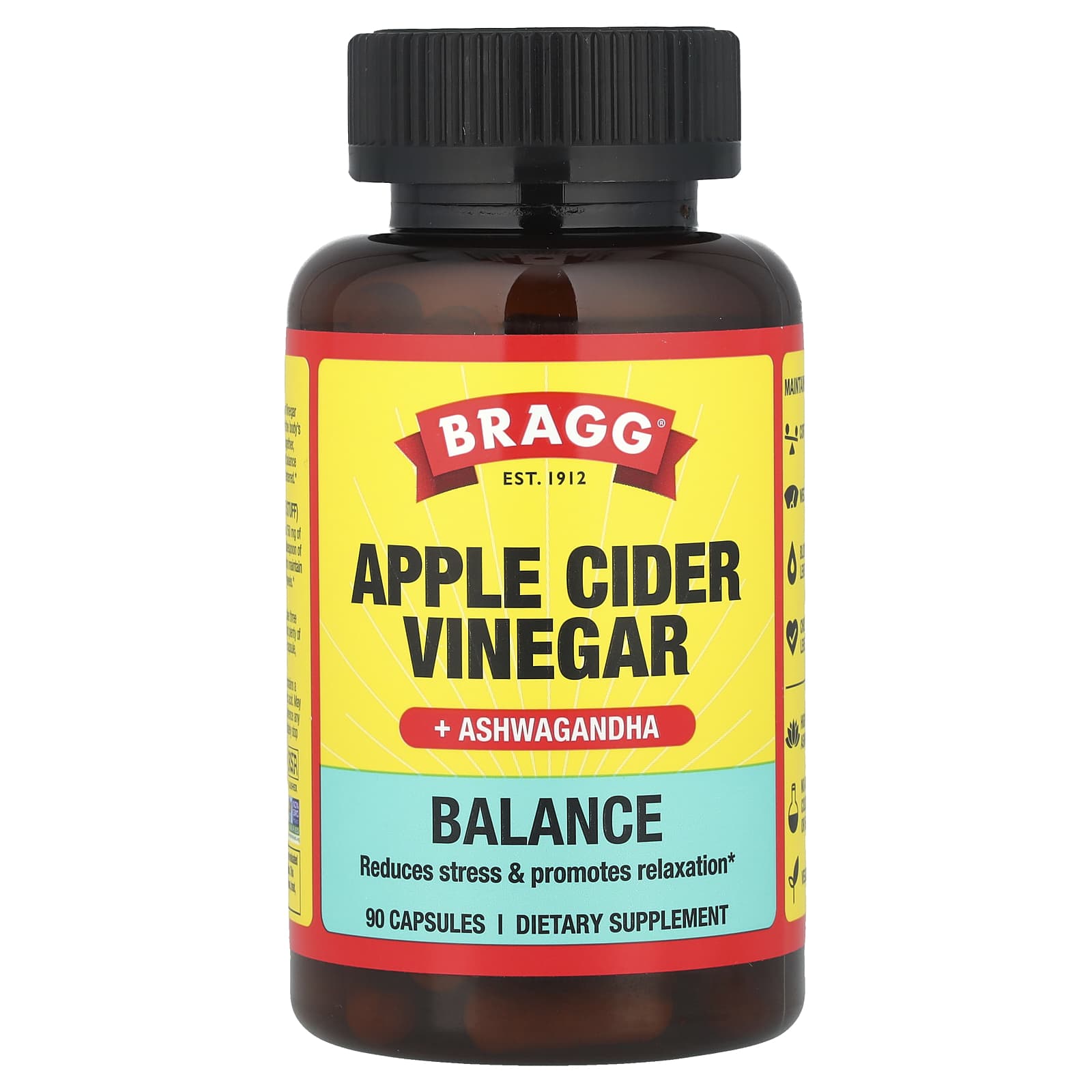 

Apple Cider Vinegar + Ashwagandha, 90 Capsules