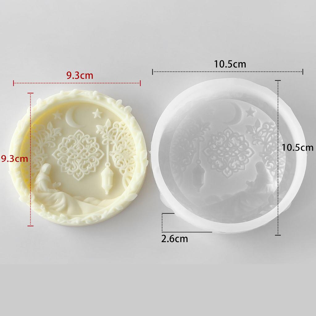 Round Moon Scented Candle Decoration Silicone Mold Diy Crescent Diffuser Stone Plaster Abrasive