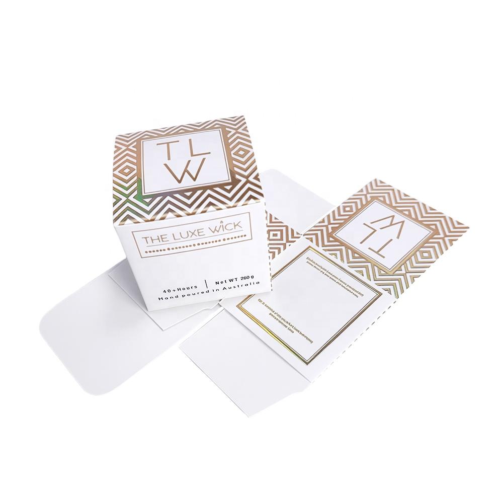 Shiny Gold Foil Candle Boxes White Candle Box with Custom Logo Matt Paper Boxes for Candle Jar Custom чёрный