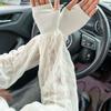Elegante Sonnenschutz-Armstulpen Atmungsaktive Sommer-Eisseide Lange Ärmel Kühle Handstulpen Autofahren