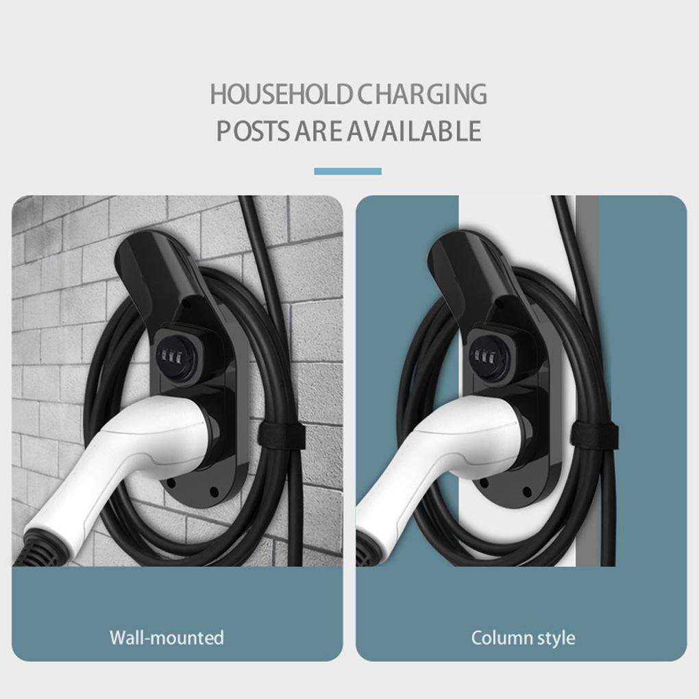 Universal Type 2 EV Charger Cable Holder with Lock Electric Vehicle Wall Mount Charging Cable Organizer Wall Mount Dock For Type