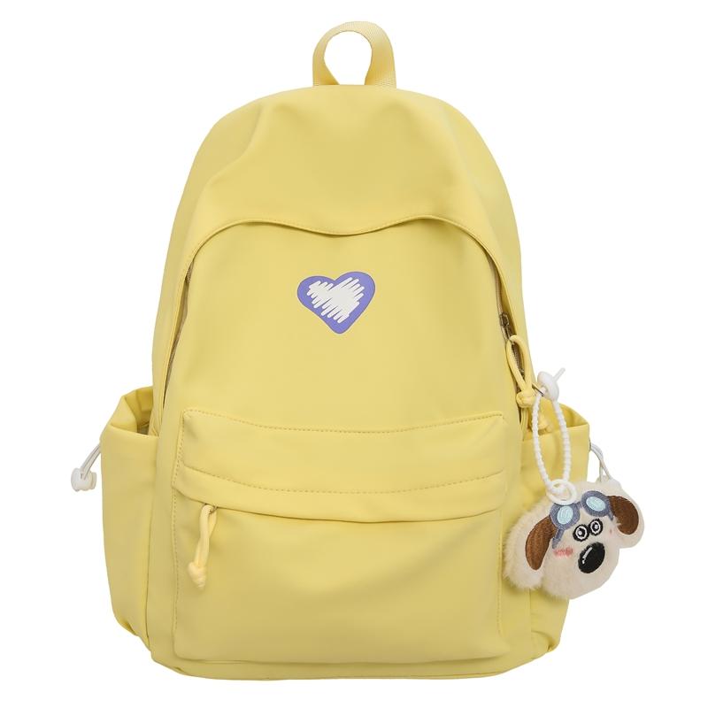 Women Solid Color Backpack Junior High School Student Schoolbag
