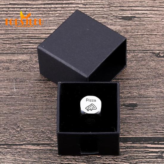 Food Decision Dice Stainless Steel,Date Night Meal Decision Maker,Valentines Day Movies Decision Dice for Couples