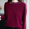 Navava Women Ribbon Point Round Neck Long Sleeve Knit Tee Nk3192