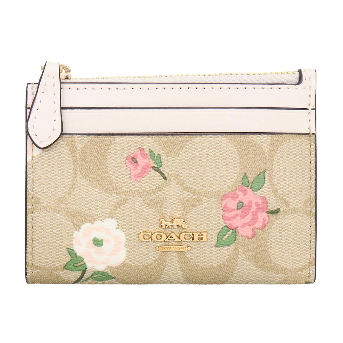 

Кошелек COACH FCR972 CR972 Light Khaki x Chalk Multi Signature Wildflower Print Mini ID Keyring Skinny для женщин [Coach] (Чехол для монет) [Товар аутлета] [Бренд]