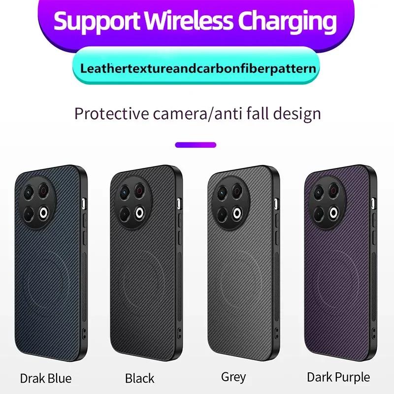 Magnetic Silicone Case For Tecno Spark 30C 30 Pro 4G Wireless Charging Carbon Fiber PU Leather Anti-Drop Soft Cover Phone Cases