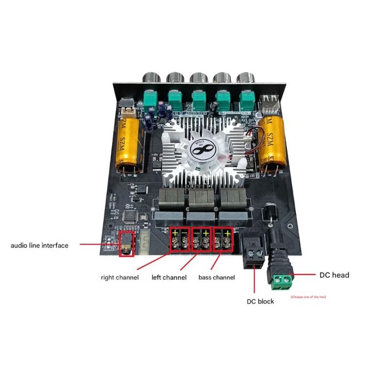 160Wx2+220W 2.1 Channel TDA7498ETR Bluetooth-compatible Digital Power Amplifier Module Subwoofer for Entertainment
