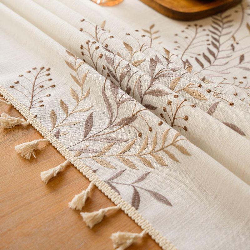 Yingchuang Three-Dimensional Embroidered Tablecloth American Light Luxury High-Grade Rectangular Dining Table Cloth Retro Atmosphere Book Tablecloth