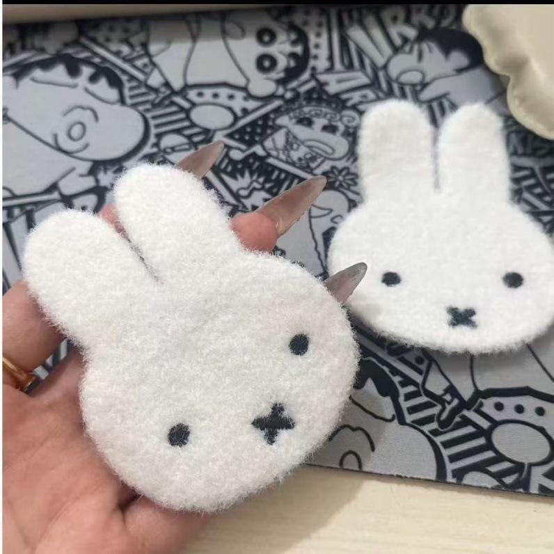 DIY Miffy Rabbit Plush Hair Clip Sticker - Sweet Girl Magic Hair Accessory