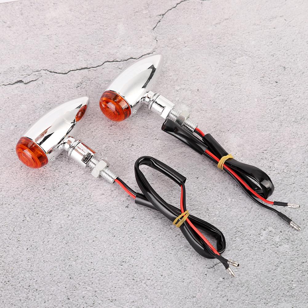 2Pcs Motorcycle Bullet Turn Signal Lamp Indicator Light Modification AccessorySilver Yellow Cover