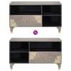 TV Cabinet with Drawers Gray 80 x 33 x 46 cm Solid Mango Wood