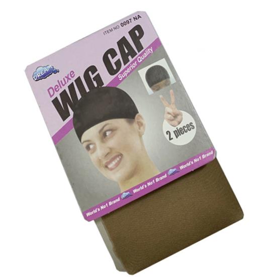 2Pcs Women Stockings Style Stretchable Wig Snood Net Elastic Cap Hair Mesh Liner