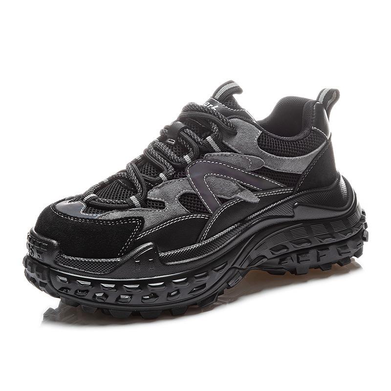 Suction film sole leather dad shoes women's 2025 spring new casual versatile shoes children's thick soles increase ins women's shoes