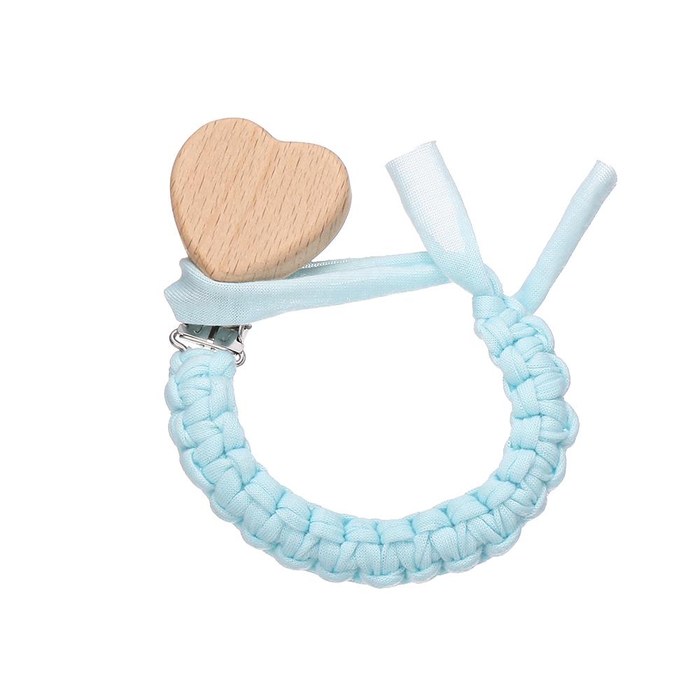 New Baby Pacifier Chain Clips Wood Heart Beech Clips Infant Dummy Holder Teething Chain for Care Soother Chew Toys Shower Gift