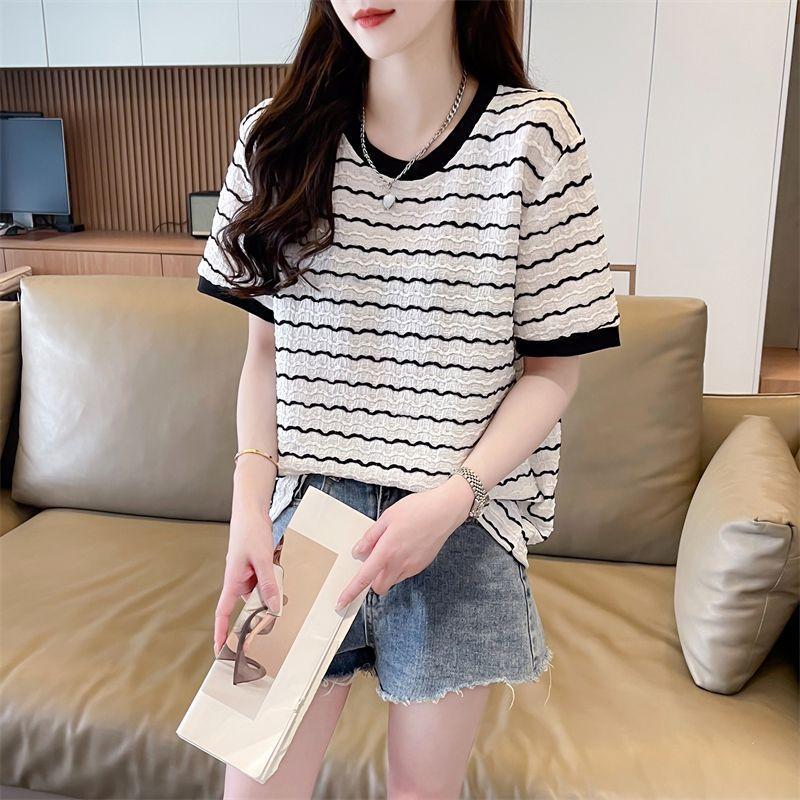 Loose Casual Versatile Short-sleeved T-shirt for Women Summer New Design Round Neck Top
