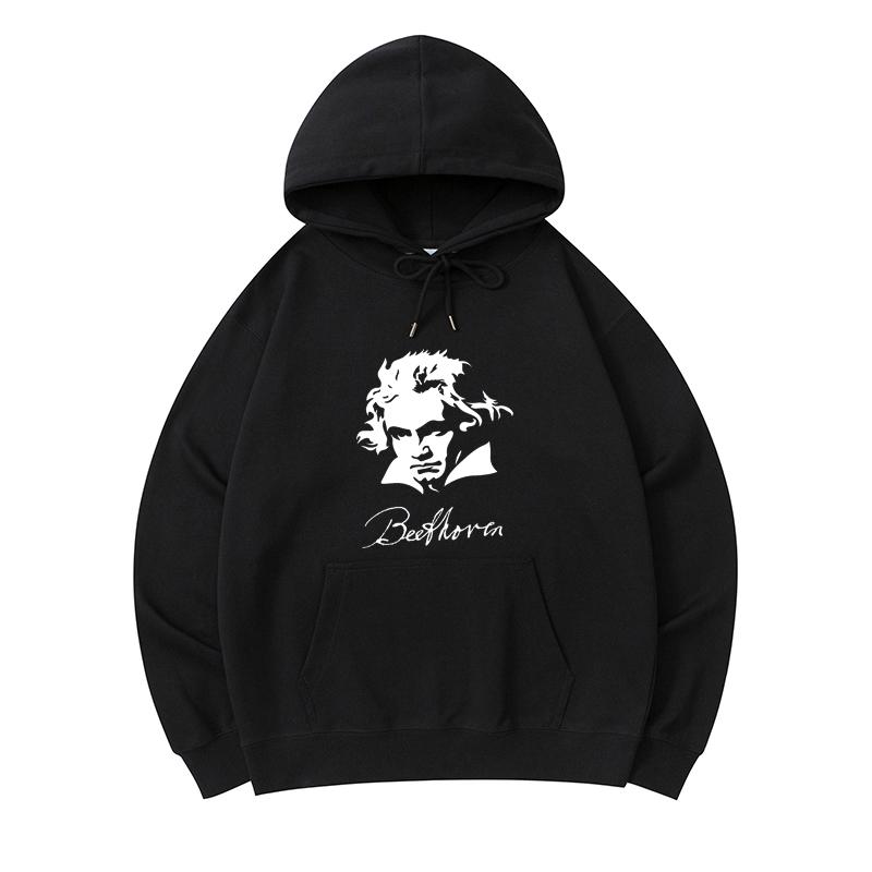 

300 GSM Men s Healthy Cotton Hoodies Beethoven Print Premium Cotton Sweatshirt
