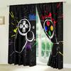2Pcs Video Game Theme Curtains 3D Controller Pattern Living Room Study Sunshade Modern Gaming Decor Curtains