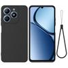 For Realme C63 4G/Narzo N63 4G Slankt etui Flytende silikon Telefondeksel med håndleddsstropp