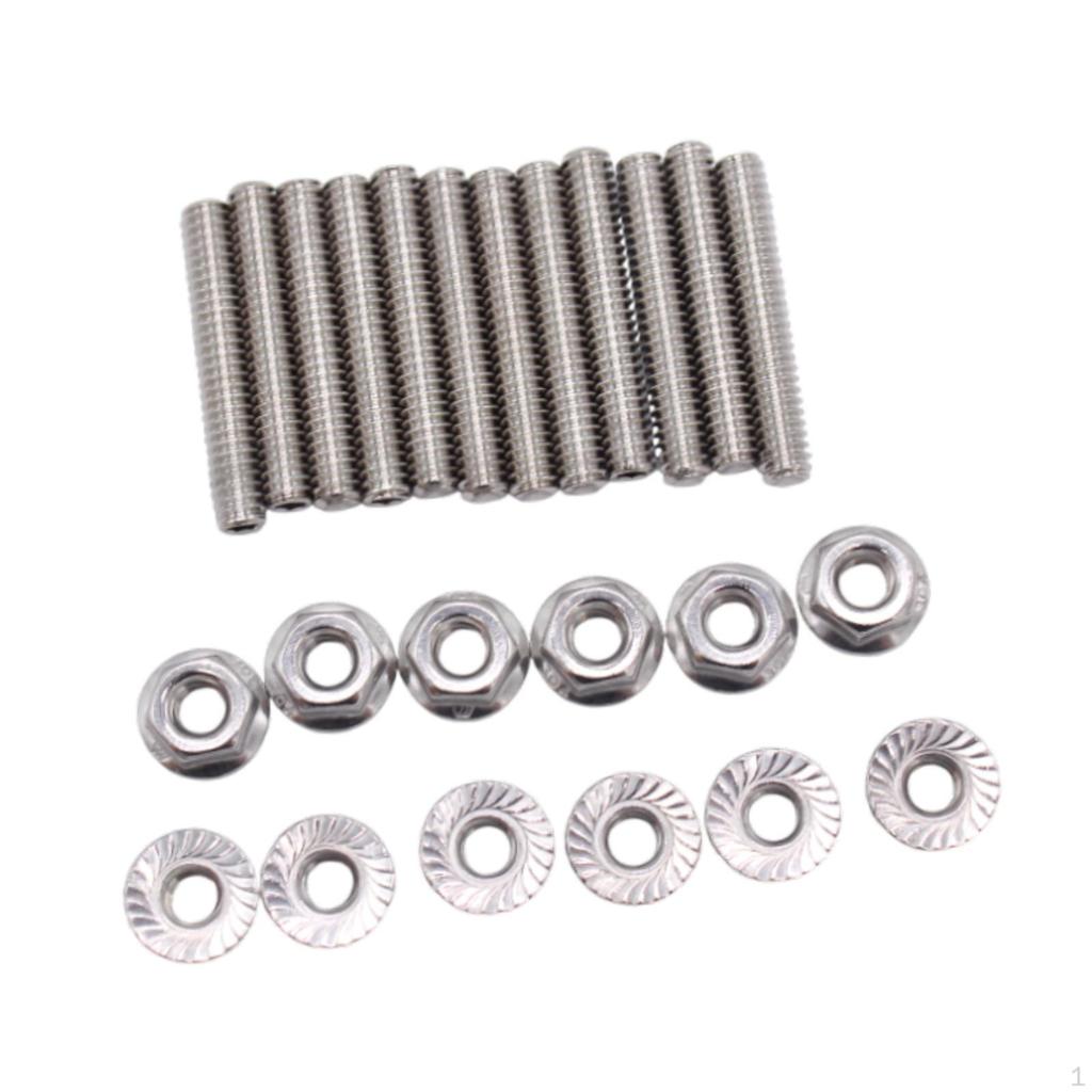 12Pcs Valve Cover Stud Kit Bolts Steel Aluminum for 260 289 302 351