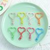 10Pcs Colorful Alloy Heart Spring Clasp Keychain Hooks Snap Hooks For Diy Jewelry Making Bag Pendant Handcraft Accessories