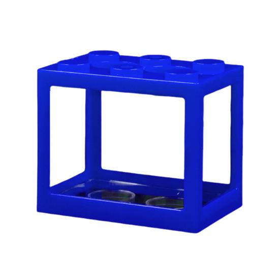 Mini Betta Fish Tank Stackable Building Block Tiny Aquarium Fish Bowl Clear Visible Rectangular Small Shrimp Fish Cube Tank Decoration