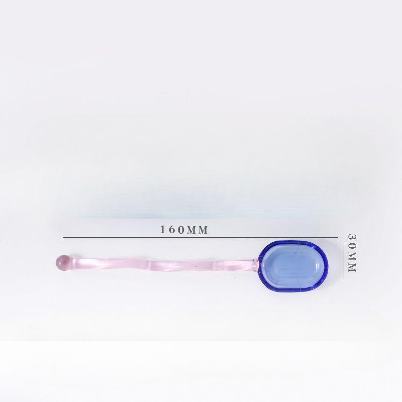 Color Blocking Glass Bowl Soup Bowl Tableware Decoration Household Heat-resistant Transparent Bowl Spoon Set Fruit Salad Bowl