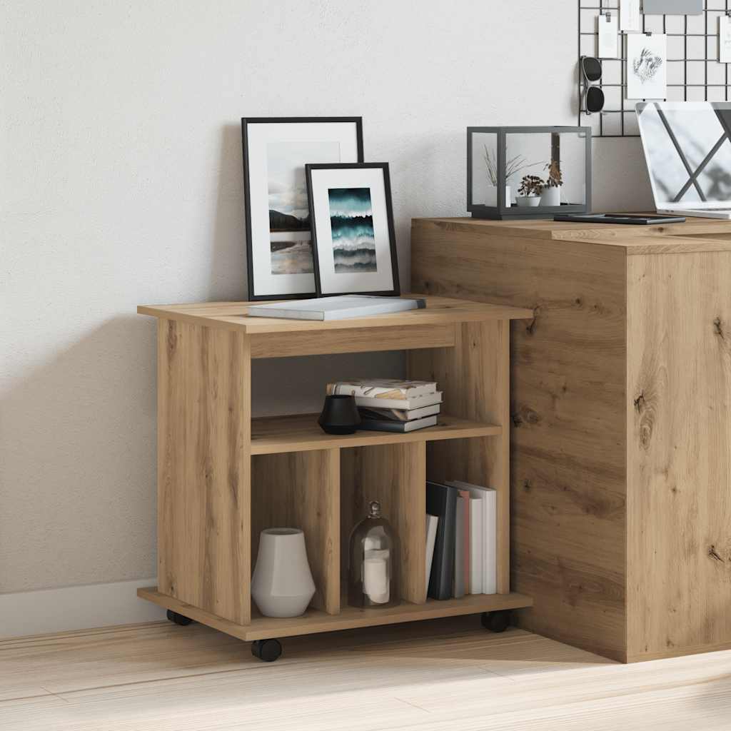 Rolling Cart Artisan Oak 60 x 45 x 60 cm Particleboard