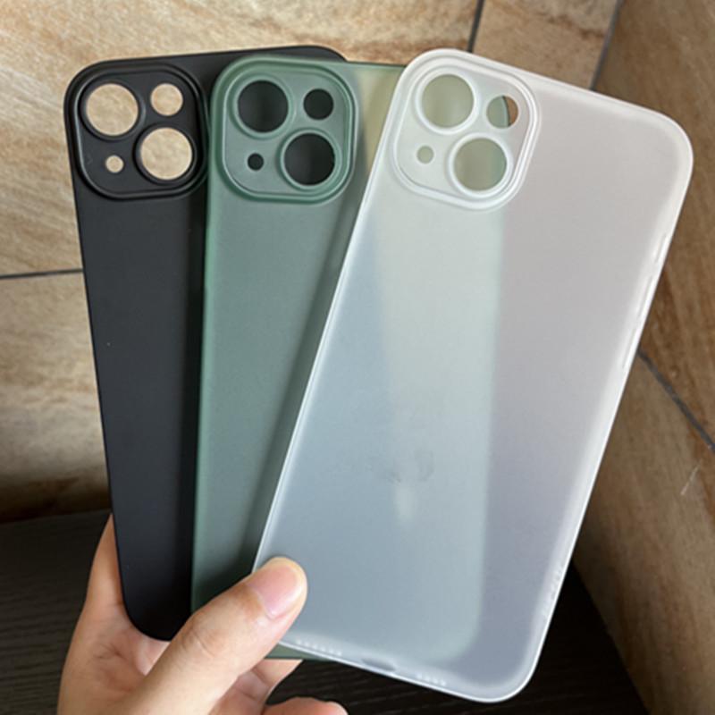 Apple 14 Transparent Mobile Phone Case IPhone 14plus Solid Color Full Inclusive Pp Hard Shell