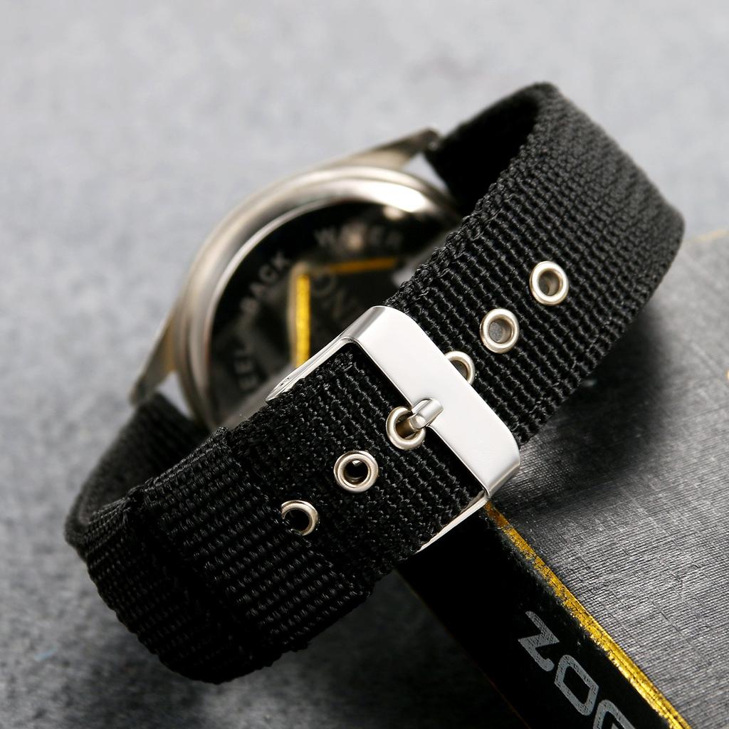 Lancardo Watch Waterproof Casual Fashion Back To School Stopwatch Nylon Strap Analog Display Large Dial Accessories Preset Anniversary Birthday Black