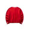 Anta Good Things Happen Series Solid Color Round Neck Cardigan Single Breasted Warm Casual Long Sleeve Knit Sweater Women sweater Deep-Red 162518734-1