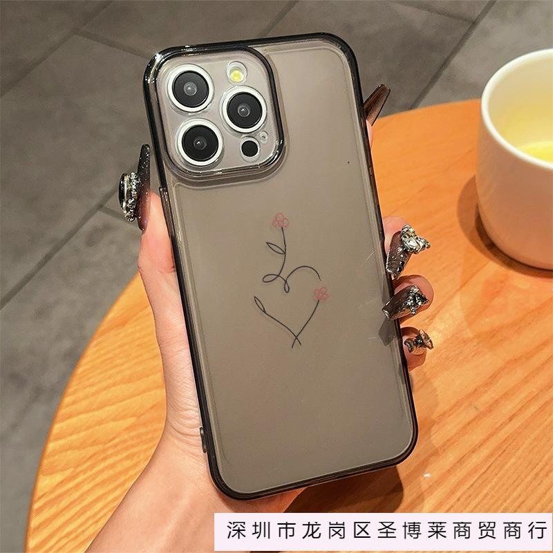 Simple love flower branch for iPhone11/12/13/14/15promax Apple 16PROMAX mobile phone case