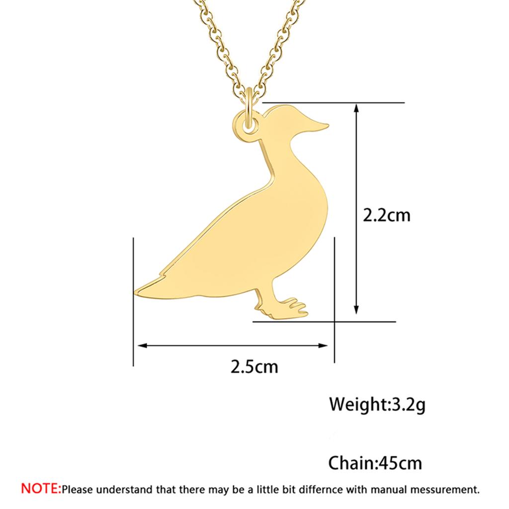 Kinitial Stainless Steel Duck Charm Necklaces Animal Jewelry Cute Bird Pendant Necklace For Women Girl Birthday Gift Wholesale
