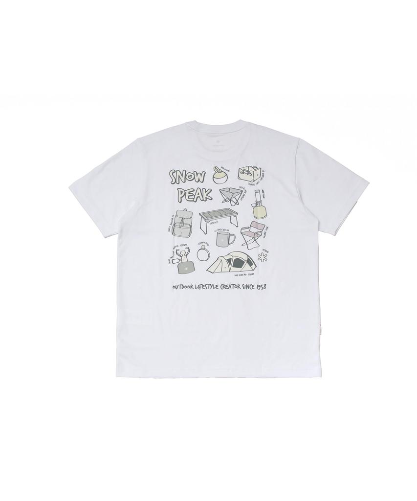 Snow Peak Aerocool G Men's Short Sleeve T-Shirt, Size L, White