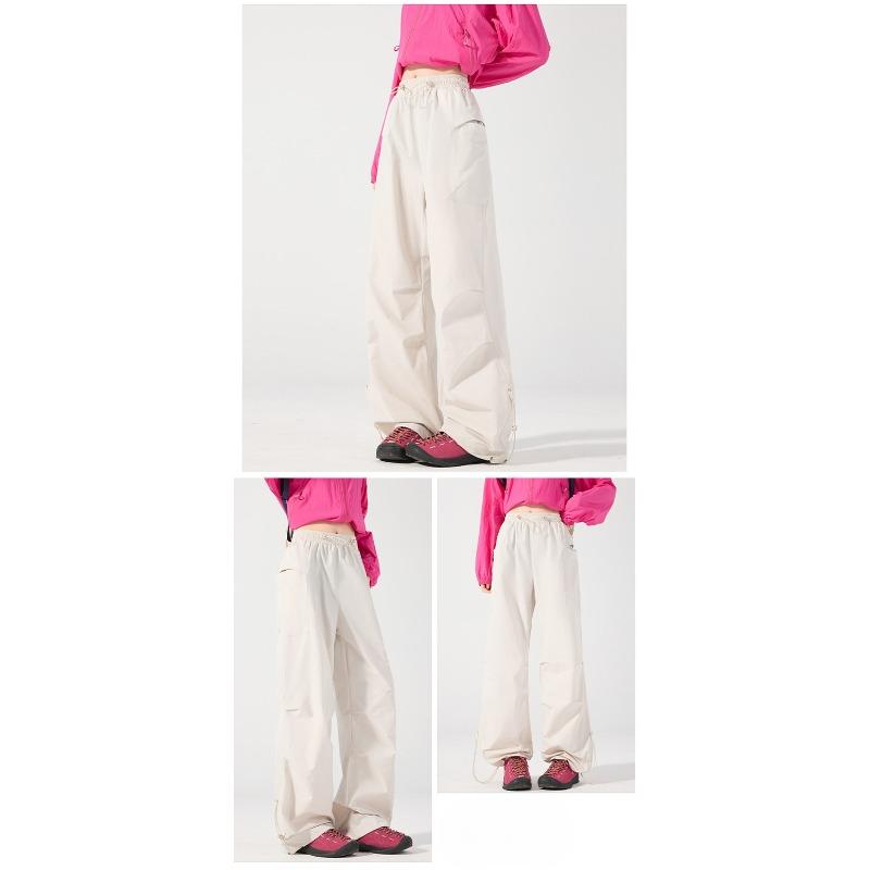 Pantaloni Traspiranti Impermeabili Colorati in Seta di Ghiaccio Asciugatura Rapida Gamba Larga Paracadute Ultraleggeri Antivento Protezione Solare per Donna