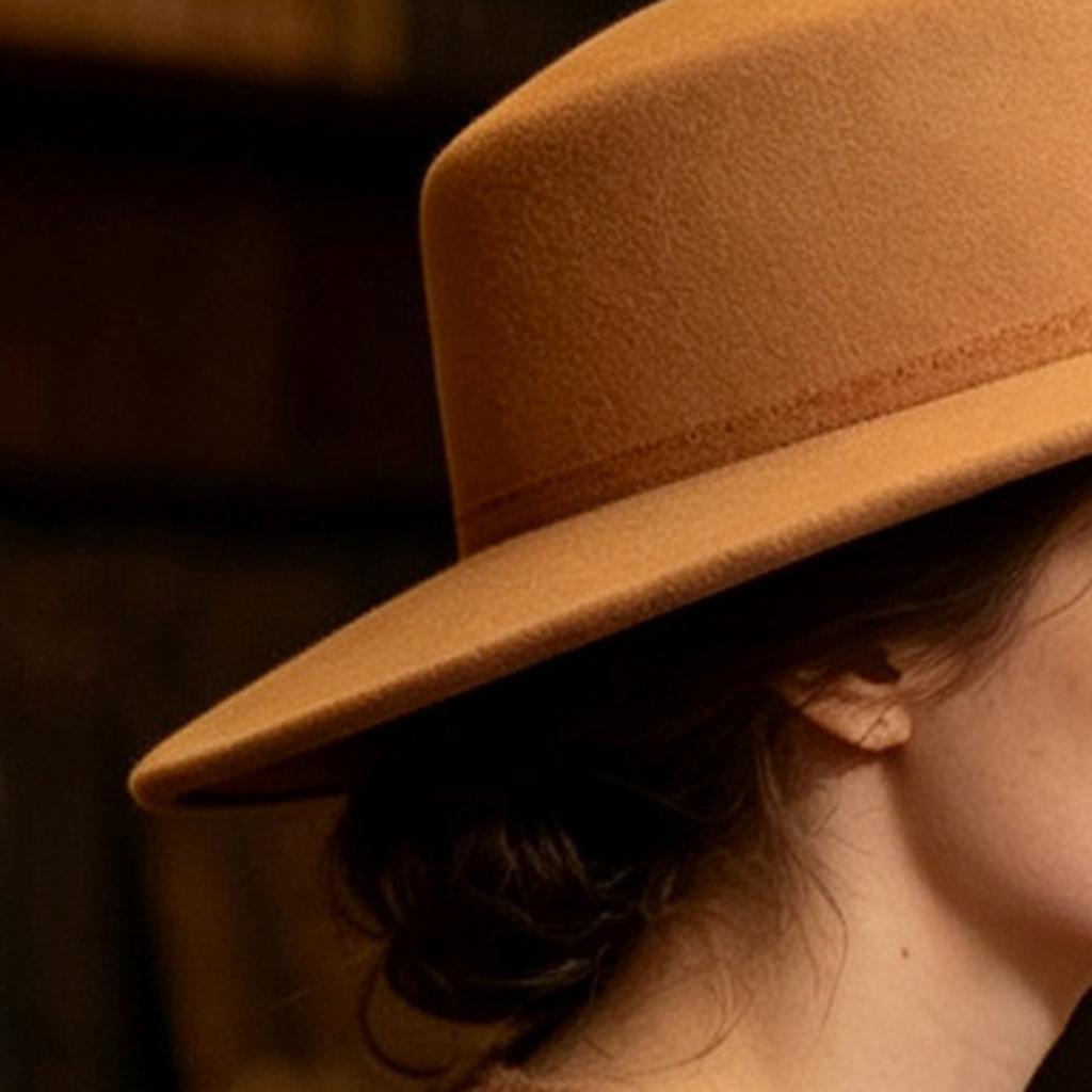 Sophisticated Lady Hat Flat Top Fedora Hat, Wool Blend Derby Cap, Retro Jazz Chic Vacation Travel Wide Brim Felt for Women, Events & Daily Wear Casual