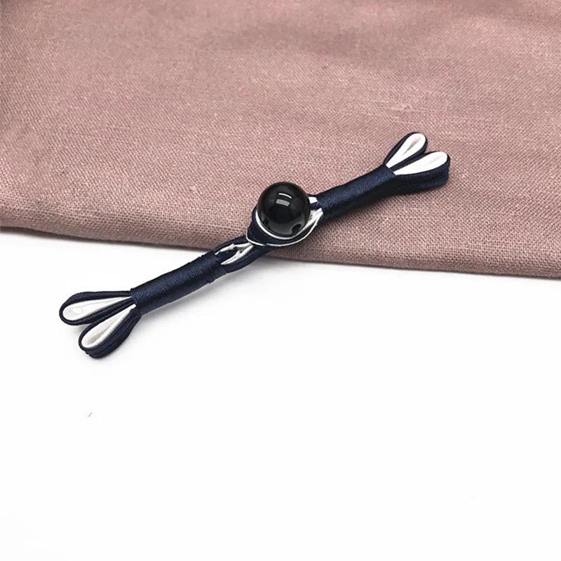 Imitation Jade Beads Cloth Button, Chinese Frog Closure Buttons, Knot Fastener, Decorative Cheongsam, 5 Pairs