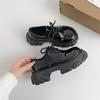 Big Head Retro Black British Style Small Leather Shoes Women's 2025 New Autumn and Winter Platform Versatile Mary Jane Single Shoes