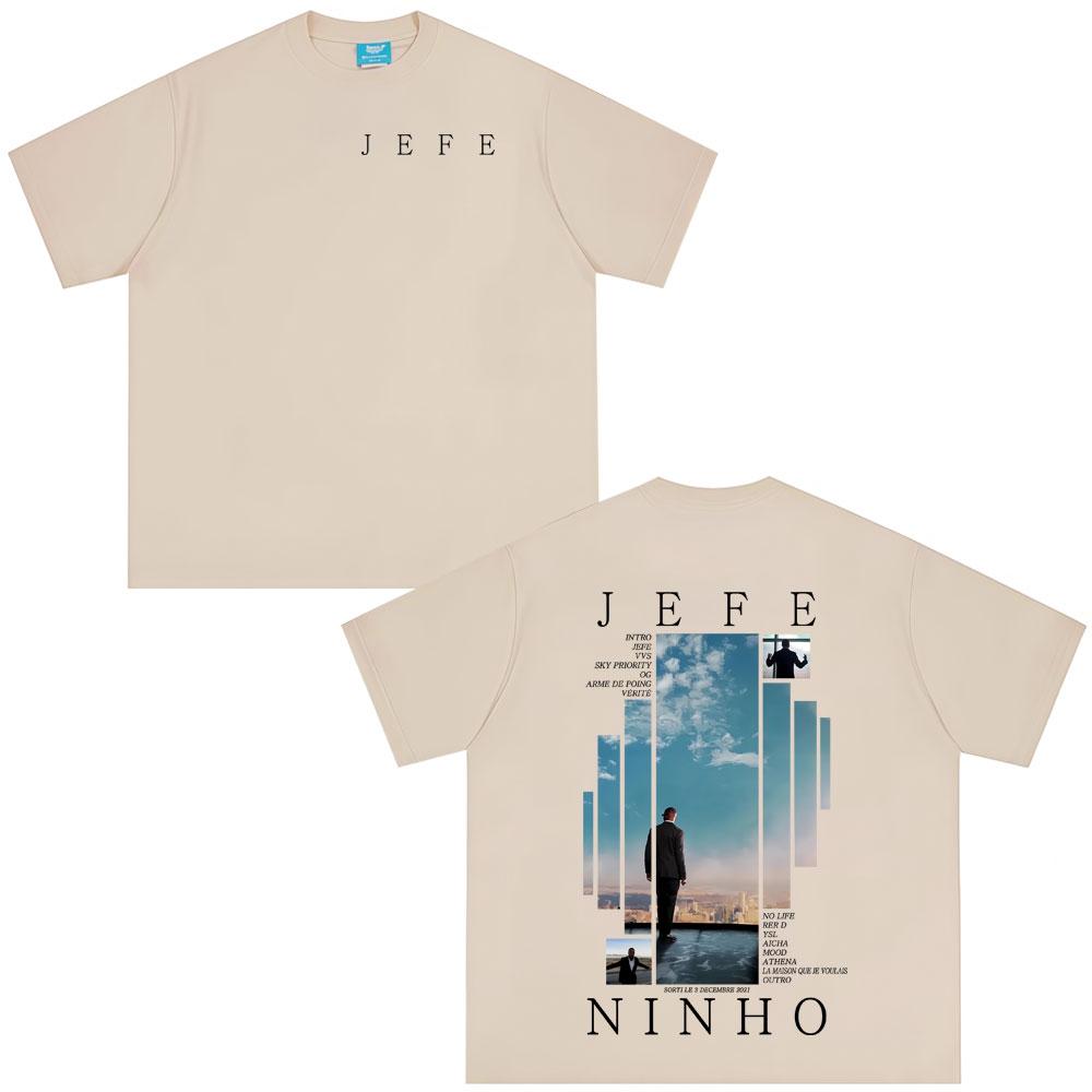 Rapper Ninho Jefe Graphic T-shirt Male Fashion Oversized Streetwear Men Women Tees Hip Hop Pop Music T Shirts Male Casual Cotton