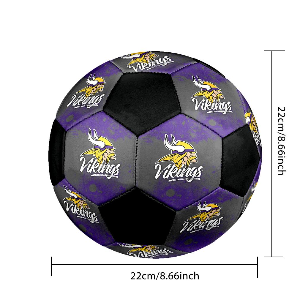 Minnesota Vikings Indoor Soccer Ball Colorful All Ages Size 5 Machine Stitched PVC Competition Ready Durable High-Bounce